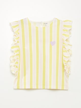 T-shirt com folhos