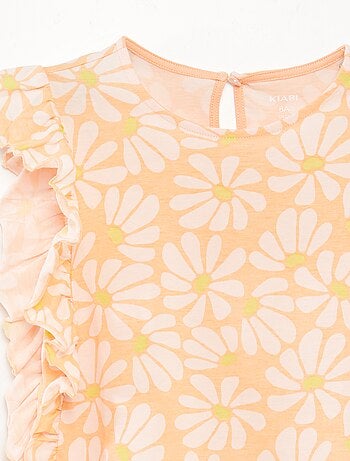 T-shirt com folhos