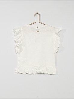 T-shirt com folhos - Kiabi