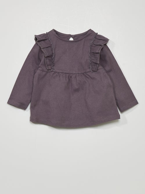 T-shirt com folhos - Kiabi