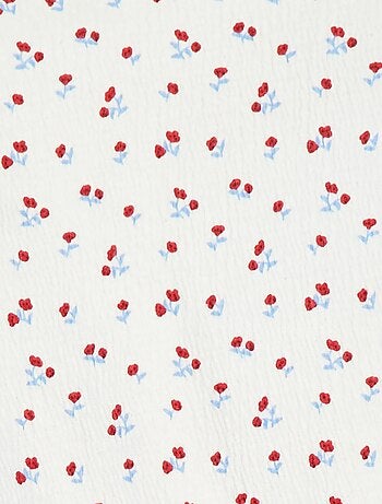 T-shirt com folhos com estampado