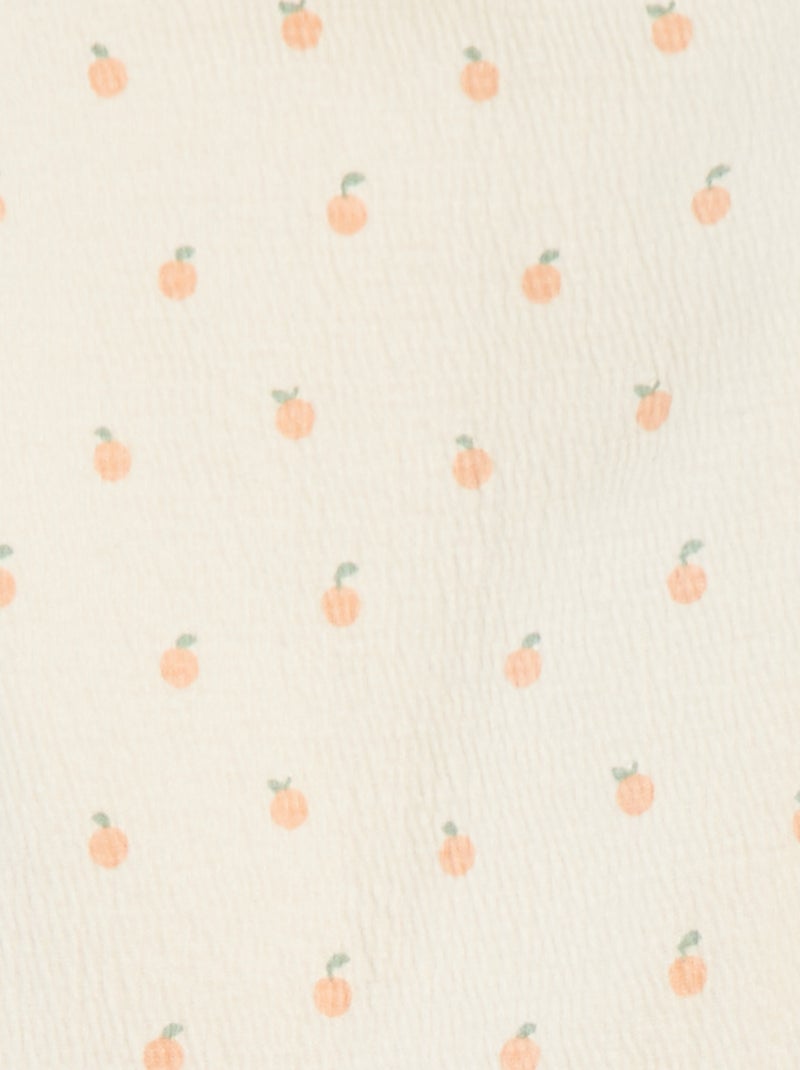 T-shirt com folhos com estampado ROSA - Kiabi