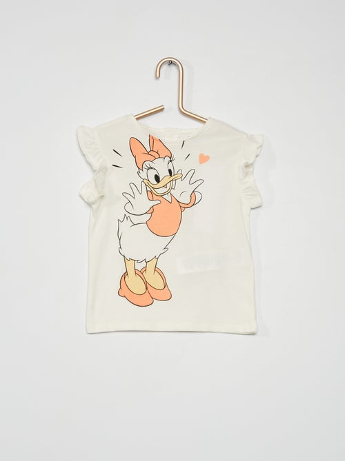 T-shirt com folhos e estampado 'Margarida' - Kiabi