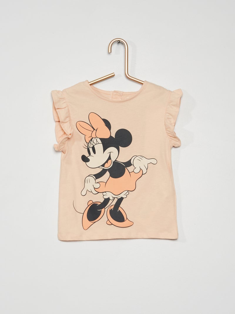 T-shirt com folhos e estampado 'Minnie' ROSA - Kiabi