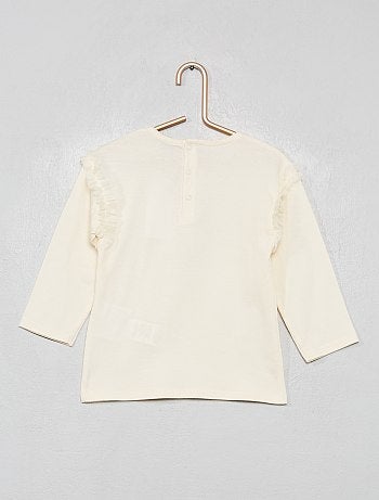 T-shirt com folhos em tule - Kiabi