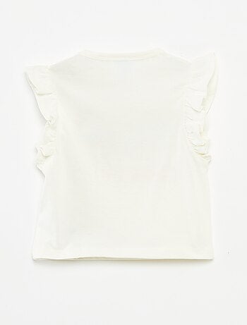 T-shirt com folhos 'Os Smurfs'