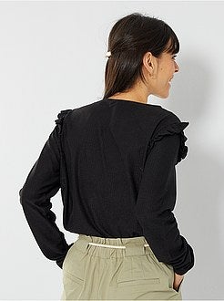 T-shirt com folhos - Kiabi