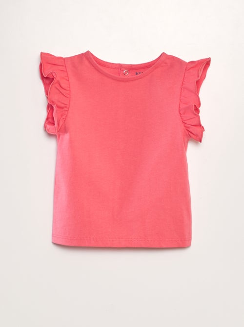 T-shirt com folhos - Kiabi
