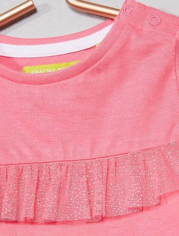 T-shirt com folhos - Kiabi