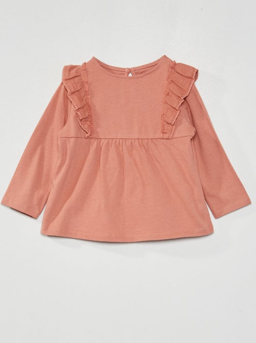 T-shirt com folhos - Kiabi
