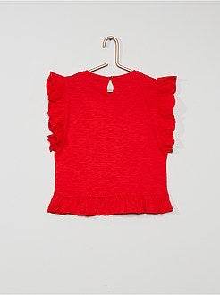 T-shirt com folhos - Kiabi