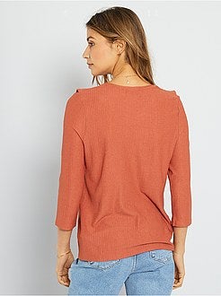 T-shirt com folhos - Kiabi