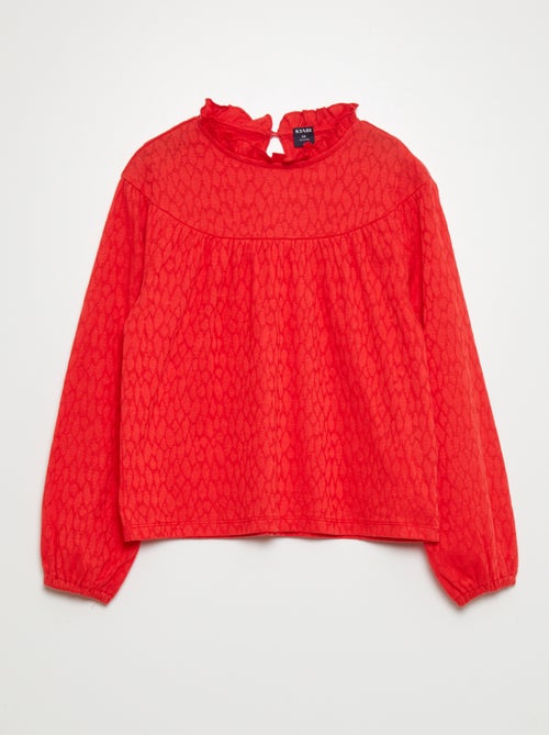 T-shirt com frufru - Kiabi