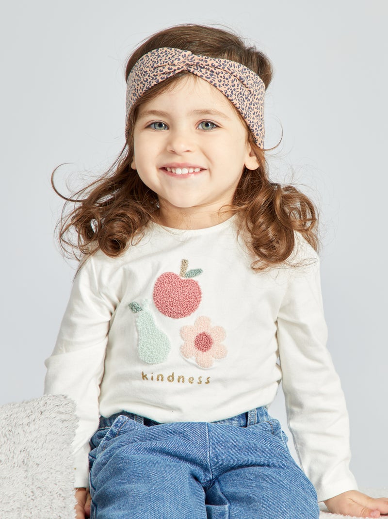 T-shirt com 'frutos' em malha borboto BRANCO - Kiabi
