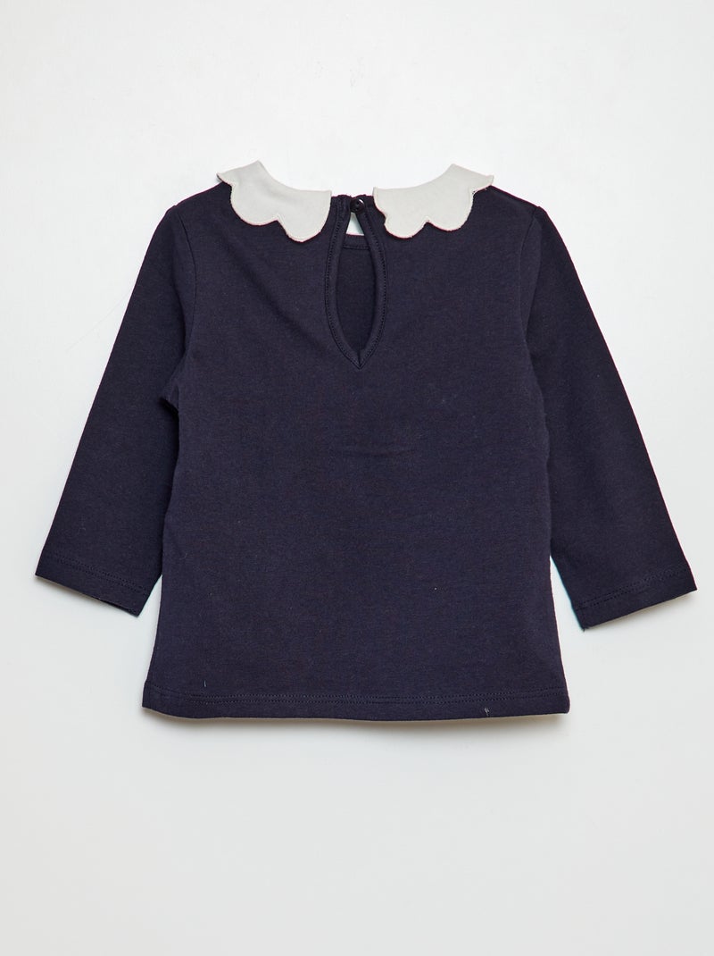 T-shirt com gargantilha AZUL - Kiabi