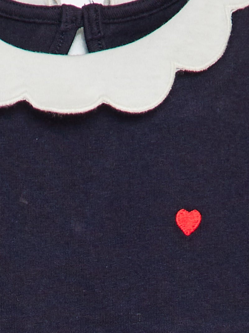 T-shirt com gargantilha AZUL - Kiabi