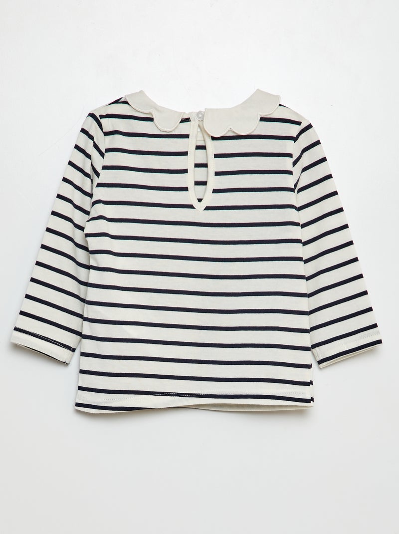 T-shirt com gargantilha BRANCO - Kiabi