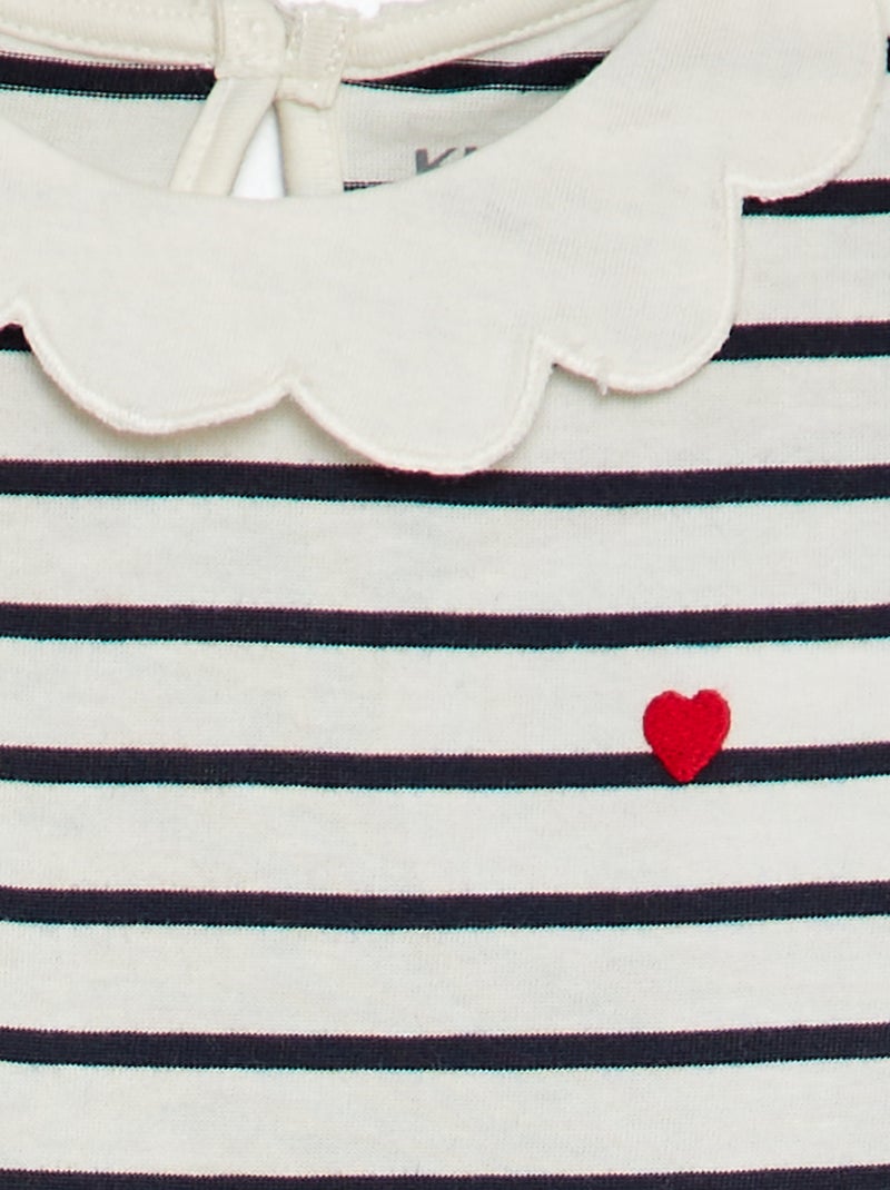 T-shirt com gargantilha BRANCO - Kiabi