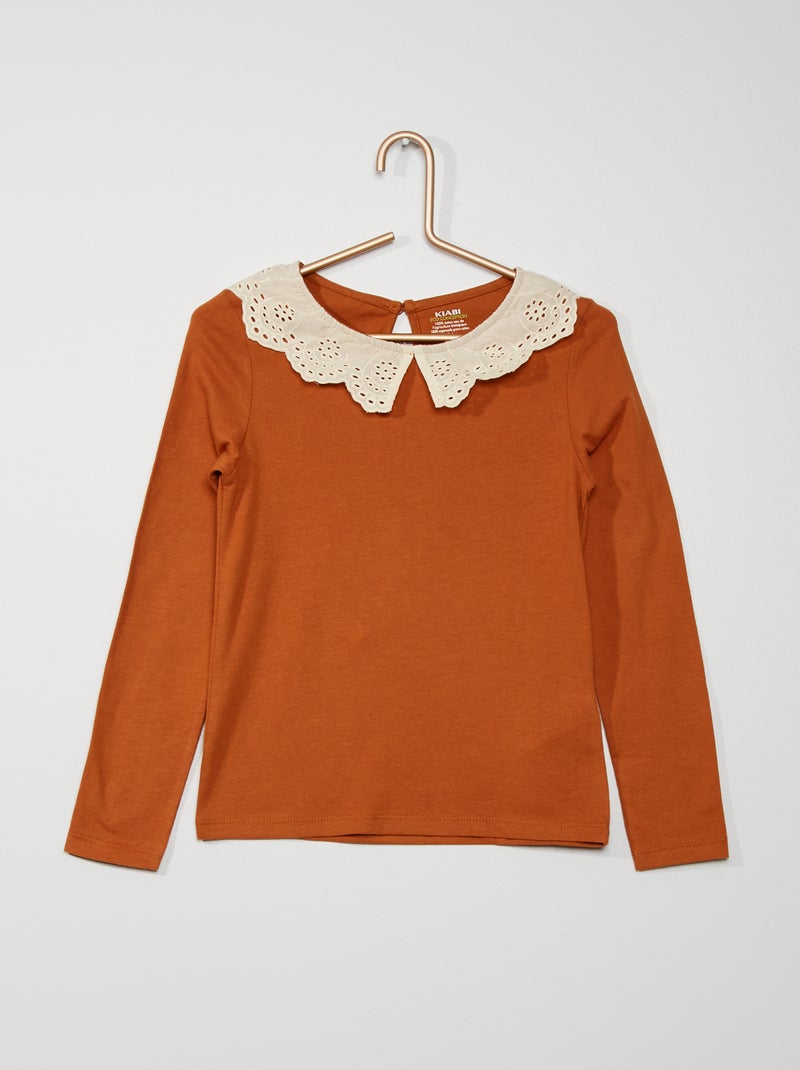 T-shirt com gargantilha CASTANHO - Kiabi