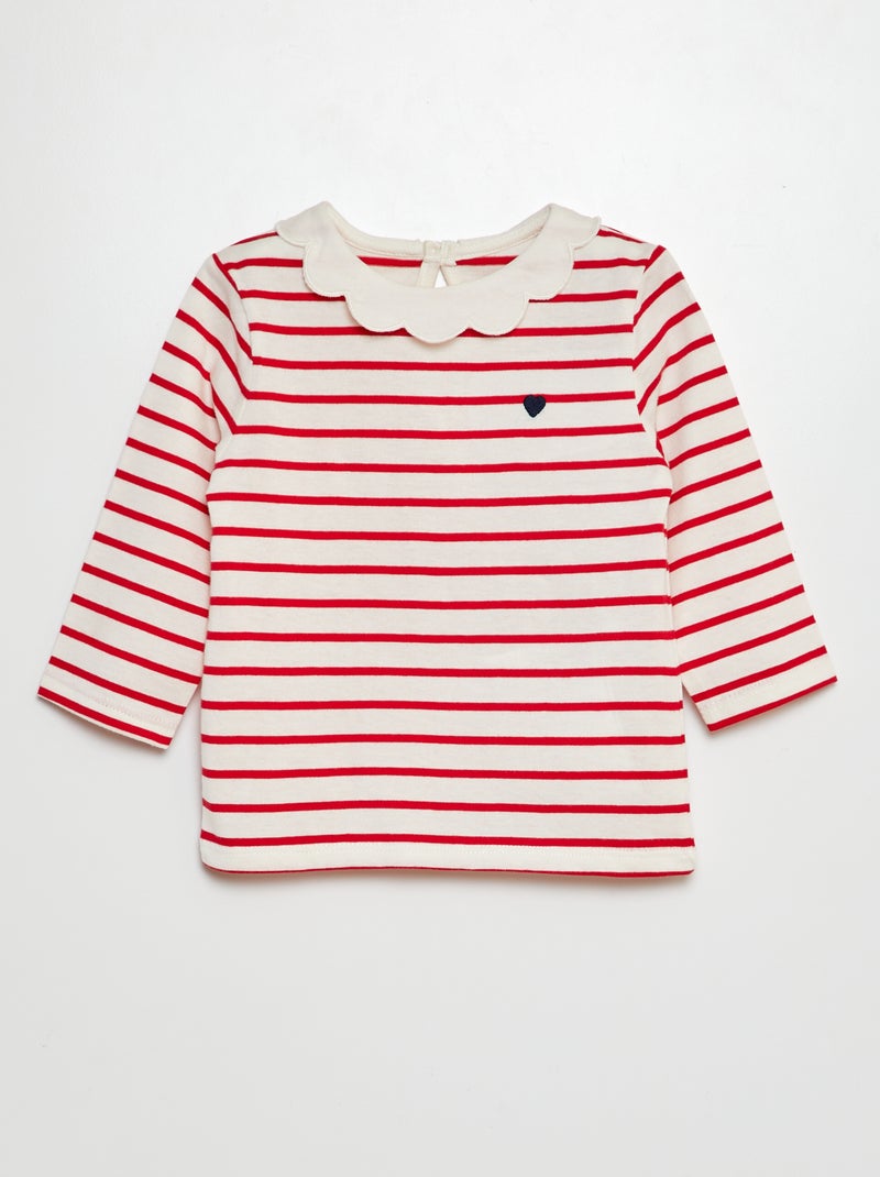 T-shirt com gargantilha VERMELHO - Kiabi