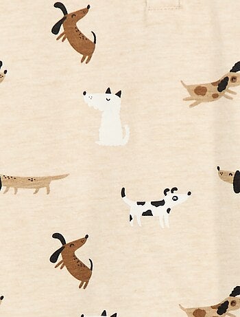 T-shirt com gola abotoada e estampado