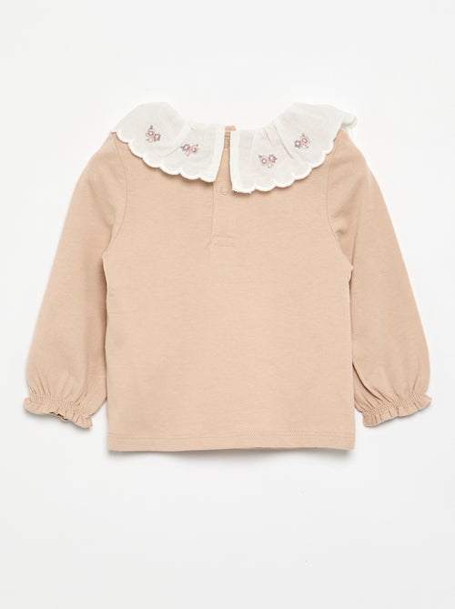 T-shirt com gola Claudine - Kiabi