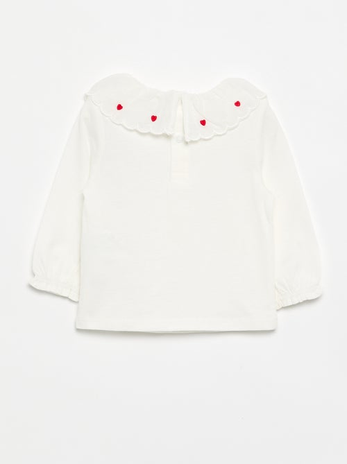 T-shirt com gola Claudine - Kiabi