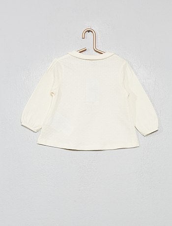 T-shirt com gola claudine - Kiabi