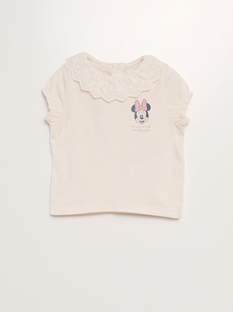 T-shirt com gola claudine 'Disney' ROSA - Kiabi