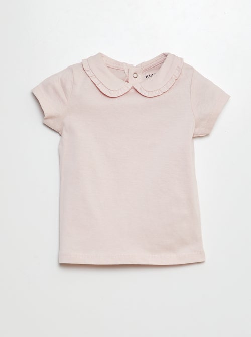 T-shirt com gola claudine - Kiabi