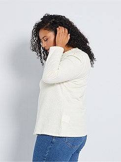 T-shirt com gola com folhos - Kiabi