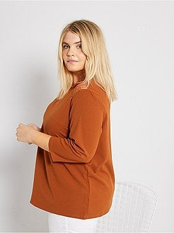 T-shirt com gola com folhos - Kiabi