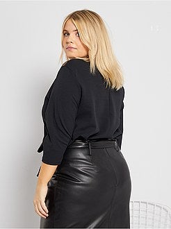 T-shirt com gola com folhos - Kiabi