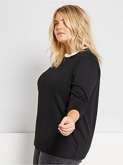 T-shirt com gola com folhos - Kiabi