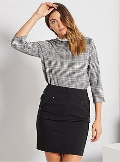 T-shirt com gola com franzidos - Kiabi