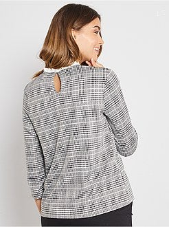 T-shirt com gola com franzidos - Kiabi