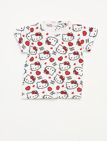 T-shirt com gola de fantasia 'Hello Kitty'