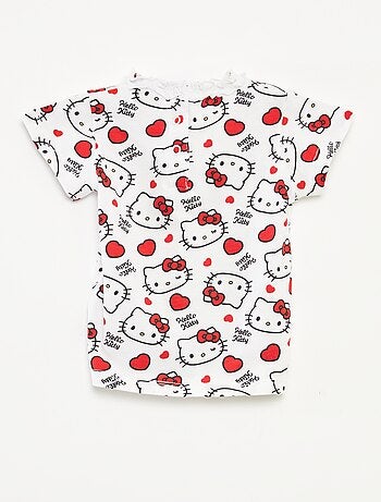 T-shirt com gola de fantasia 'Hello Kitty'