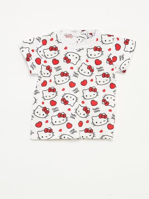 T-shirt com gola de fantasia 'Hello Kitty' - Kiabi