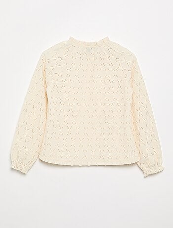 T-shirt com gola elástica e mangas raglan