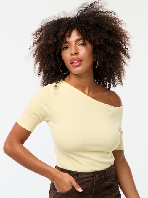 T-shirt com gola em forma de barco - Kiabi