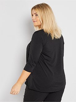 T-shirt com gola em renda - Kiabi