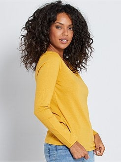 T-shirt com gola em V - Kiabi