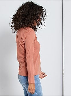 T-shirt com gola em V - Kiabi