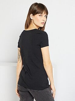 T-shirt com gola em V - Kiabi