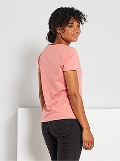 T-shirt com gola em V - Kiabi