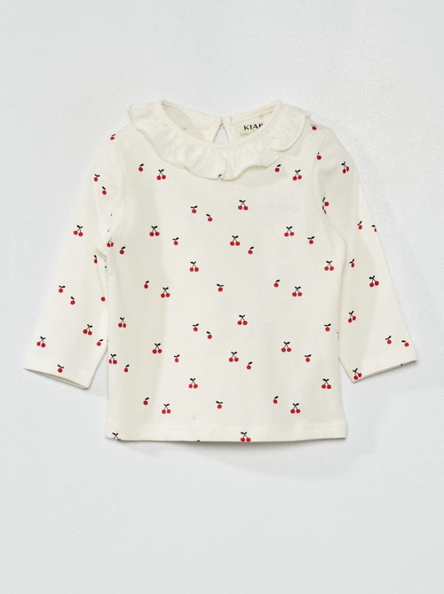 T-shirt com gola larga - Kiabi