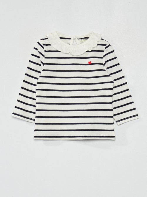 T-shirt com gola larga - Kiabi