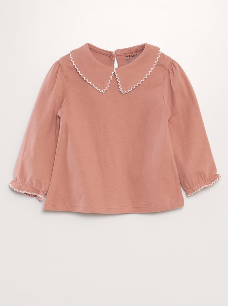 T-shirt com gola larga ROSA - Kiabi