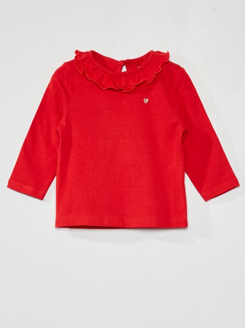 T-shirt com gola larga - Kiabi